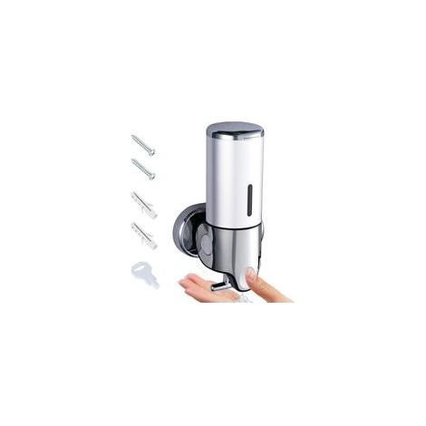 (Blanc)500ml Distributeur Savon, Distributeur Désinfectant pour Les Mains Mural, Distributeur Savon de Cuisine Manuel, Distributeur de Shampoing et Gel Douche, pour Hôtel de Toilette de Salle de Bain (1/5)