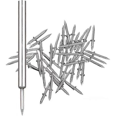 Lot de 100 clous sans couture à double tête pour plinthes, clous pour plinthes sans marques, clous sans couture avec outil de pose. (1/5)