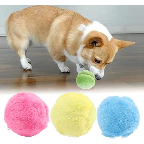 Balle de nettoyage automatique pour animaux - Balle électrique interactive avec housses en peluche pour chiens, chats, petits animaux - Autonomie, attractivité, facile (1/5)