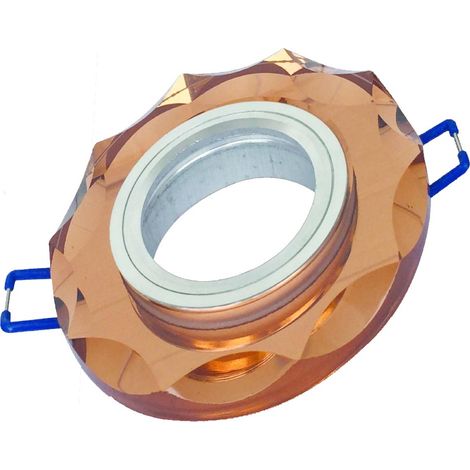 Porta faretto ad incasso in vetro effetto specchio color bronzo supporto tondo per faretti foro 60 mm (1/5)