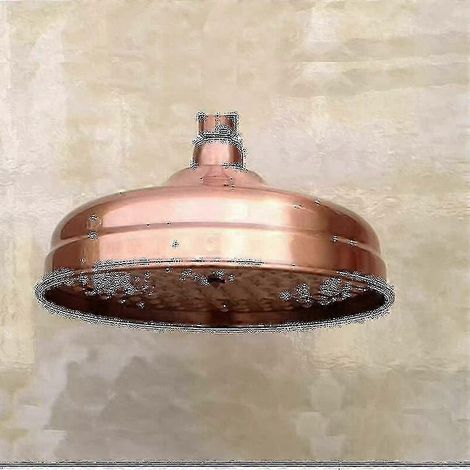 Pommeau de douche en cuivre, 20 cm de diamètre, à pression fixe et angle réglable, effet pluie - Gold 2025-AquaForge