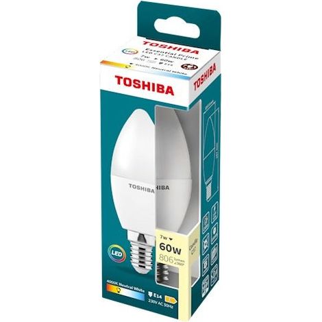 Led toshiba essential - c37 e14 7w 4000k