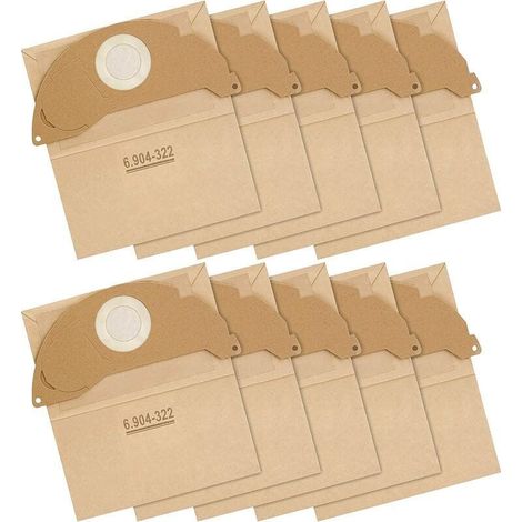 WD2 10 Stück Papierfilterbeutel für Kärcher WD2 MV2 A 2003/2024/2054 Staubsauger, ersetzt WD2 Beutel 6.904-322.0 (1/4)