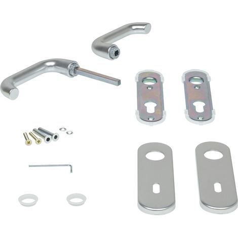 Hörmann Drückergarnitur D-110 Kurzschild f. Bundbart Profilzylinder Alu 449909