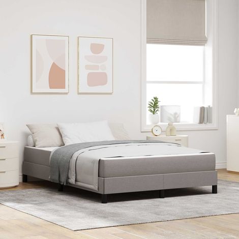 vidaXL Boxspringbett mit Matratze Taupe 160 x 200 cm Stoff (1/5)