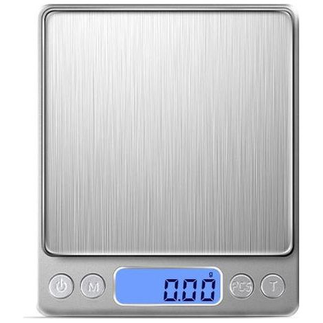 Electronic kitchen scale 2000g/1g – Backlit LCD screen – Tare function – Stainless steel – Precise measurement for cooking (1/5)