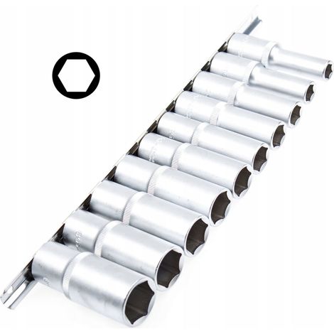 Llaves de vaso BGS Technic 2429 11 piezas cromo mate