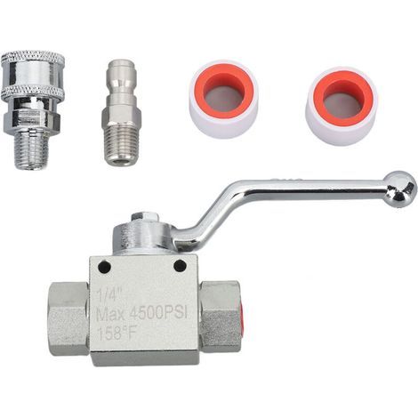 High Pressure Washer Ball Valve Kit, Stainless Steel Quick Connect Fittings, 4500 PSI Hose Accessories, 1/4 Inch (1/5)