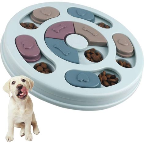 Juguete inteligente para perros. Juguete que ralentiza la ingesta de alimentos. Juguete interactivo antideslizante con forma de rompecabezas para perros, cachorros y gatos. (1/5)