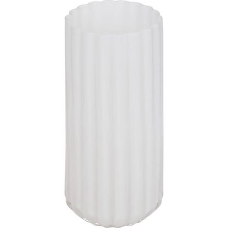 Vase Strié en Verre "Fleur de Rose" 28cm Blanc