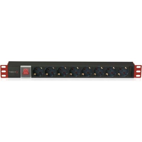 Techly Professional Multipresa per Rack 19'' 8 Posti con Interruttore Tipo Tedesco 1U (1/5)