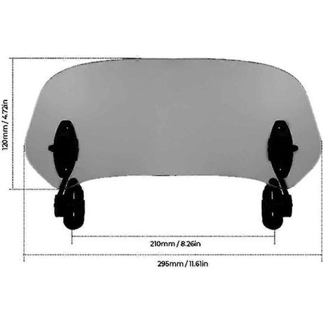 Extension de pare-brise universelle pour moto et quad, compatible avec BMW G310R, R1150R, F800ST, CB500X, NC700X, NC750X, Z650, Z750, Z800, Z900 - Gris (petit modèle) (1/5)