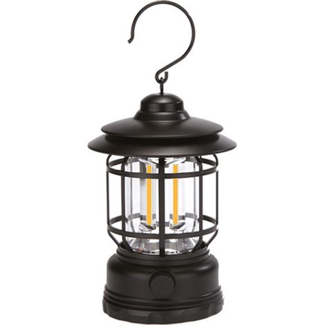 Wiederaufladbare LED-Campinglaterne per USB, Hängelampe für den Garten, dimmbar, wasserdicht (IPX4), Retro-Stil, weißes Licht, ideal für Balkon oder Garten. (1/5)