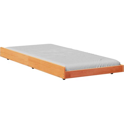 Maison Exclusive - Estructura de cama Marrón cera 75 x 190 cm
