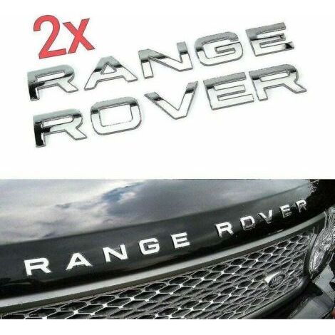 Verchromtes Range Rover Frontgrill-Emblem, Motorhauben- und Heckklappen-Schriftzug-Emblem (2er-Pack) (1/5)