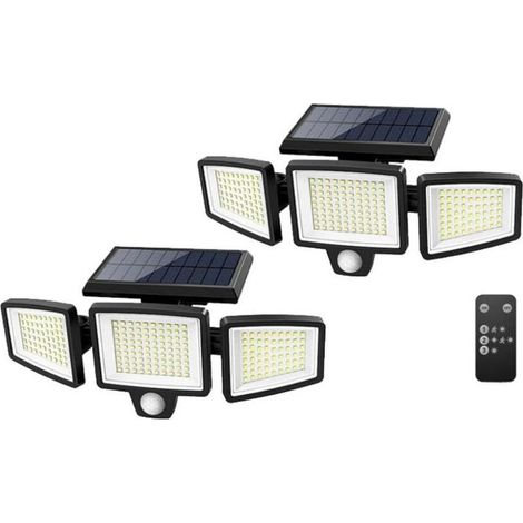 [Lot de 2] Lampes Solaires Extérieur Puissante 304LED Projecteur Lumière Solaire Extérieure avec Détecteur de Mouvement, 320°éclairage Grand Angle (1/5)