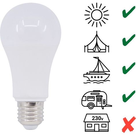 Ampoule LED E27 7W 10V / 36V - Blanc Chaud (1/5)