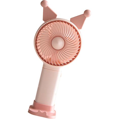Handventilator, Mini-Handventilator, USB-Ladefunktion, batteriebetrieben, Cartoon-Design, elektrischer Ventilator für Zuhause, Schule, Büro, Pink (1/5)