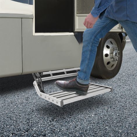 YISSALE-Guide de camping pliable, guide d'entrée pour autocars, en alliage d'aluminium, avec éclairage LED, capacité de charge 150 kg. (1/5)