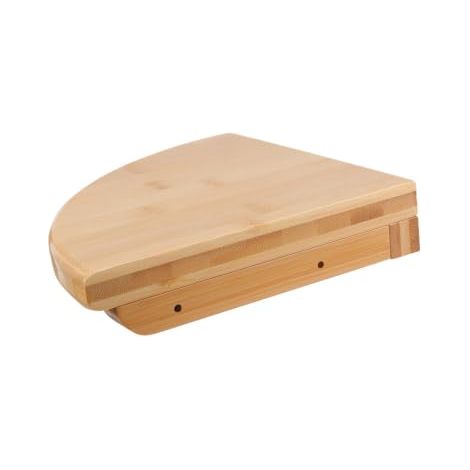 Étagère Murale d'angle en Bambou Forme Éventail Rustique 20x20 Cm, Gain de Place et Entretien Facile pour Salle de Bain et Foyers Occupés (1/5)