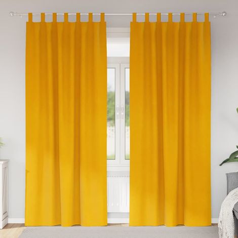 Verdunkelungsvorhänge 2 pcs Senfgelb 140 x 260 cm Samt