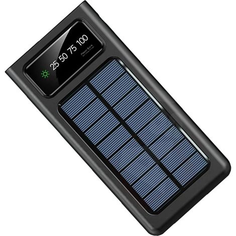 Power Bank Caricatore Portatile con Pannello Solare 10000 mAh Type-C Micro 8pin