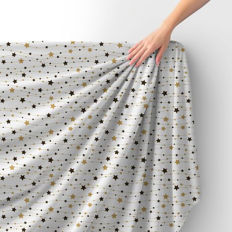 Royal Samt Stoff Polyester Zum Nähen - Motiv Sterne und Punkte