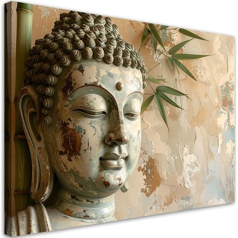 Tableau déco Harmonie Bouddha Zen Spa peinture imitation 90x60 (1/4)