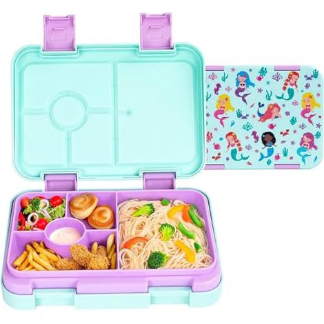 Bento-Box für Erwachsene mit 5 separaten Fächern, auslaufsicher und BPA-frei, ideal für das tägliche Mittagessen, Snacks und Reisen
