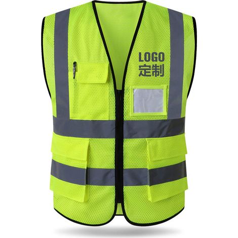 Gilet de Sécurité Haute Visibilité Jaune Fluo - Lot de 8 - Maille Respirante pour Chantier, BTP, Paysagisme et Travaux Publics - Conforme Norme EN ISO 20471-lsw
