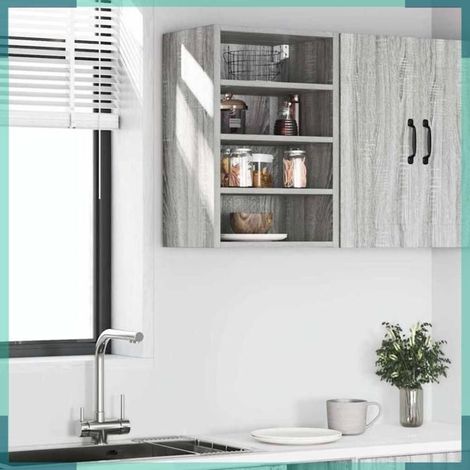 854180 Armoire suspendue 'Riga' Gris Sonoma 40 x 29,5 x 60 cm Bois d'ingénierie (1/5)