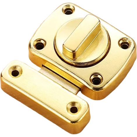 Cerraduras para puertas, pestillo giratorio con 6 tornillos para puertas, ventanas, armarios y jardines, color dorado. (1/3)