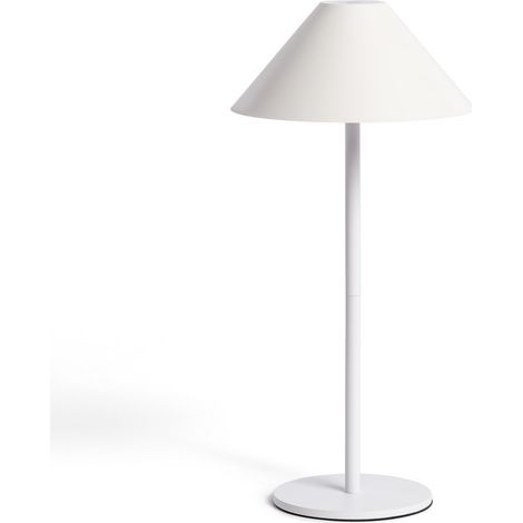 LED Tischlampe Tragbar für Außen Metall mit wiederaufladbarer Batterie USB Kivuli Weiß
