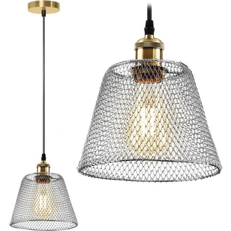 LÁMPARA de SUSPENSIÓN APP946-1CP KIT CROMO MALLA 1-PUNTOS de LUZ E27 20,5X20,5X109CM AJUSTABLE (1/5)