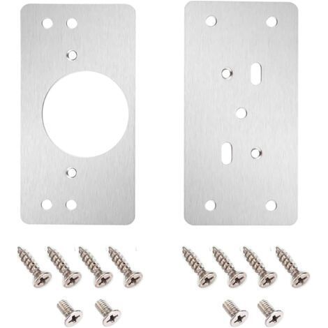 Cabinet Hinge Repair Plate with Hole, 2 Pieces Repair Brackets Plates Easy Installation with 12 Screws, Hinge Repair Kit for Wood, Furniture, Shelves.-INHHUB (1/5)