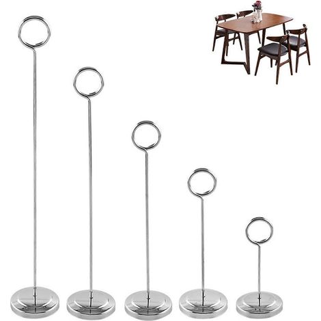 Porte-numéros de table, présentoirs, porte-cartes de table, porte-menus, porte-recettes, pinces à cartes pour mariages, banquets, fêtes et restaurants - 10,5 cm - Argenté (1/4)