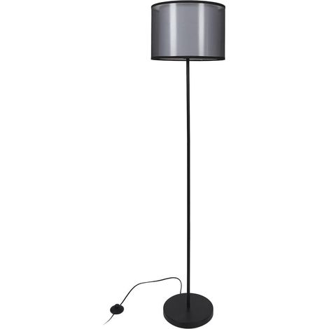 Lampadaire en métal noir avec double abat-jour (H150cm)