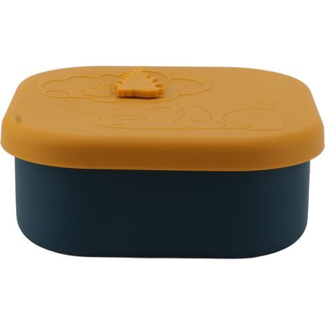 Zwei gelbe Silikon-Lunchboxen, geruchsabweisend, geeignet für den Einsatz im Kühlschrank und bei anderen Outdoor-Aktivitäten. (1/4)