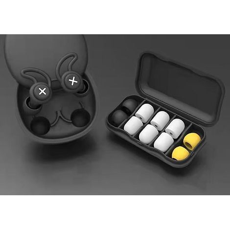 Bouchons D'oreilles, Noir, Bouchons D'oreilles En Silicone Rutilisables Et Lavables, Pour Dormir, Rduire Le Bruit Et Protger Les Oreilles (1/5)