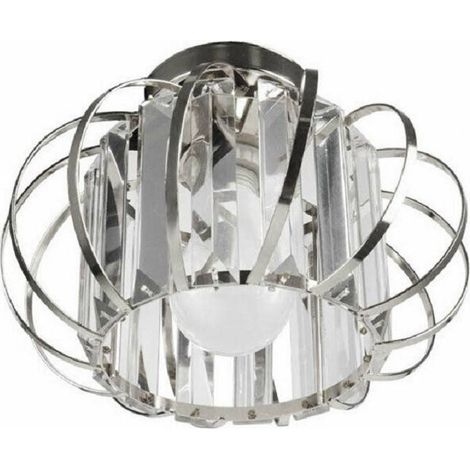 TrAdE Shop Traesio - Lampadario Da Soffitto E27 Design Moderno In Metallo Cromato Oro Argento - Argento (1/2)