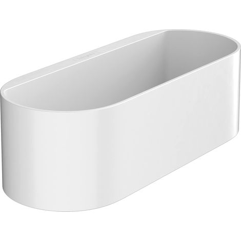 Corbeille de rangement salle de bain, Étagère douche sans percage, Étagère salle de bain, Rangement salle de bain, Profondeur 71mm, Accessoire salle de bain, Blanc mat, 27912700 (1/5)