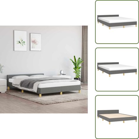 Bettgestell ohne Matratze Dunkelgrau 140x200 cm Stoff - Bettsofa - Doppelbett - Boxspringbetten - Lattenrost - Schlafzimmermöbel (1/5)