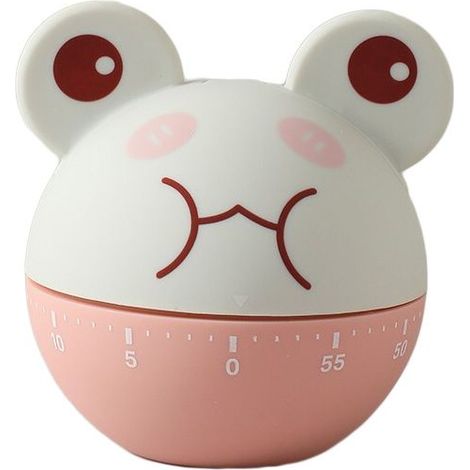 Minuteur de cuisine mécanique en forme d’œuf, horloge décorative en plastique grenouille (fun) (1/5)