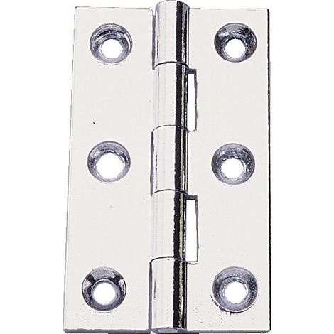 Charnières rectangulaires 70 x 50 mm - laiton poli étiré - broche inox - METAUX OUVRES & DECORES