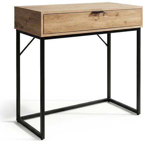 Konsolentisch Loft-Stil MODENA 1 Schublade 80 cm Artisan Eiche Schwarze Beine