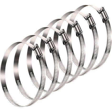 Colliers de Serrage en Acier Inox Ø 91-114 mm pour Tuyau du Ventilateur d'extraction Conduit Gaine de Ventialtion 4 Pouces de Raccord pour Salle de bain Cuisine Sèche-linge 6 Pièces (1/5)
