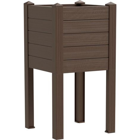 TeraPlast Fioriera Trama 014 Moka H80 cm 42×42 Resina