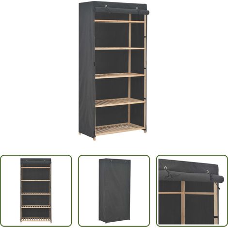 Stoffschrank - Kleiderschrank Grau 79 x 40 x 170 cm Stoff (1/5)