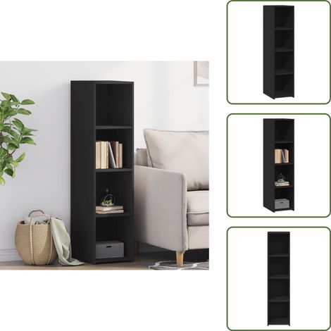 Buffet noir 30x41x124 cm bois d'ingénierie - Buffet Design Intemporel - Meuble Rangement Noir - Commode Cuisine - Buffet Salon - Mobilier Contemporain (1/5)