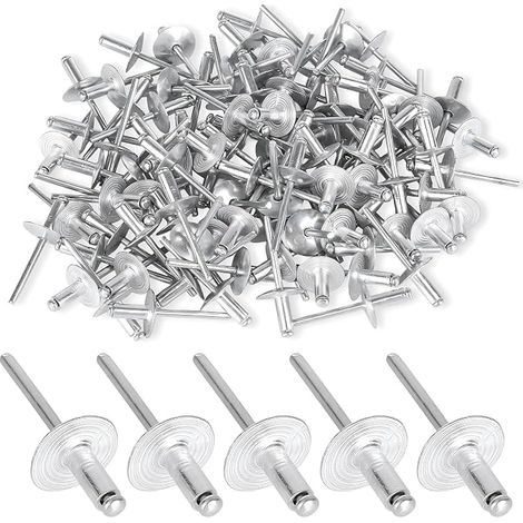 100 pièces 4.8 x12mm bride en aluminium, Kit d'Assortiment de Rivets (1/5)